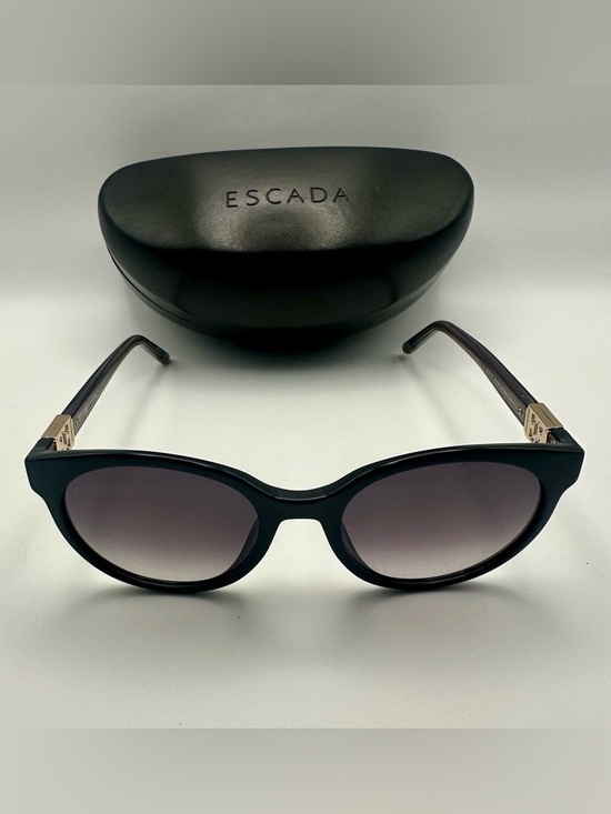 Escada Havana Sunglasses Black Gray Gold Logo Pantos Full Rim Oval SESD33S New main image 8